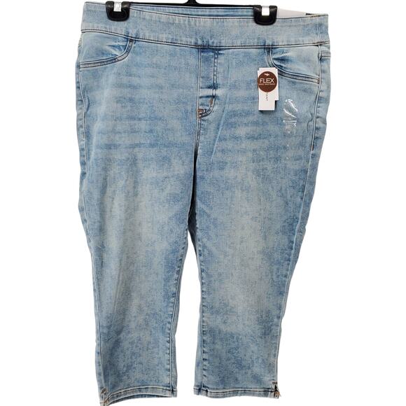 Lane Bryant Womens‎ Size 16 Pull On Mid Rise Pedal Jegging Light Wash New - Picture 1 of 7